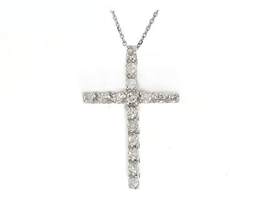 .30 Carat 18k White Gold Diamond Cross Pendant - CR01012
