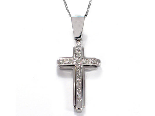 .20 Carat 18k White Gold Diamond Cross Pendant - CR01013