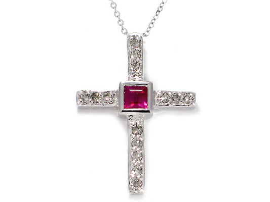.20 Carat 14k White Gold Diamond Cross Pendant - CR01030
