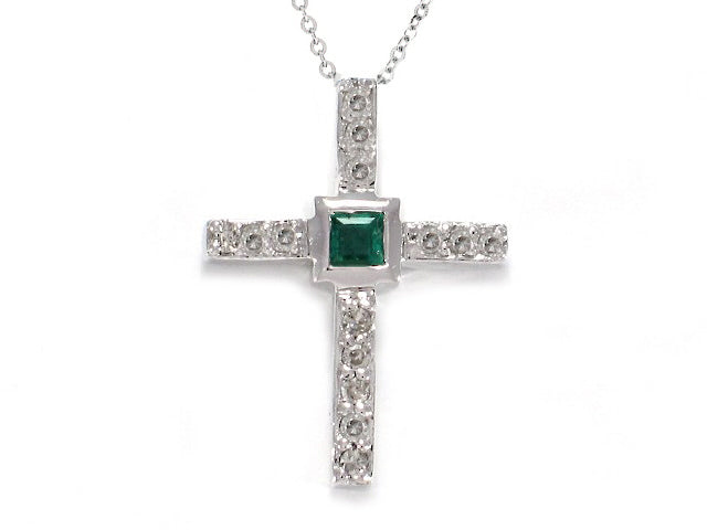 .35 Carat 14k White Gold Diamond Cross Pendant - CR01031