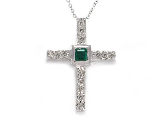 .35 Carat 14k White Gold Diamond Cross Pendant - CR01031