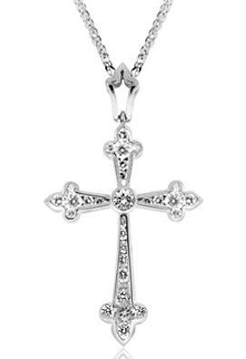1.0 Carat 14k White Gold Diamond Cross Pendant - CR01071