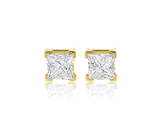 PRINCESS 0.25ctw DIAMOND STUDS - E01375