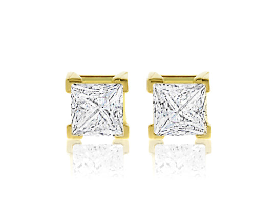 PRINCESS 0.50ctw DIAMOND STUDS - E01376