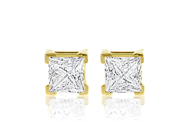 PRINCESS 0.75ctw DIAMOND STUDS - E01377