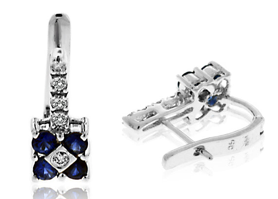 .95 Carat 14k White Gold Sapphire And Diamond Earrings - E01488