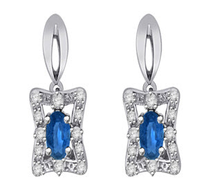 .60 Carat 14k White Gold Sapphire And Diamond Earrings - E10613