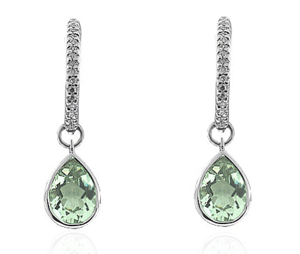 1.68 Carat 14k White Gold Amethyst And Diamond Earrings - E10662