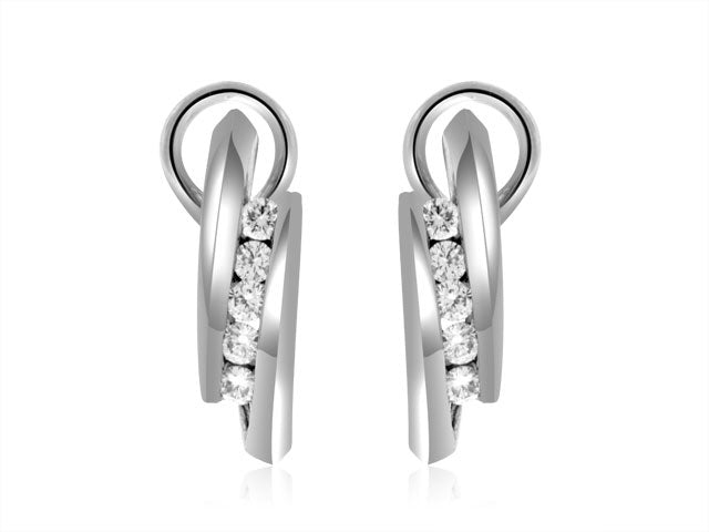 1.00 Carat 14k White Gold Diamond Earrings - E10680