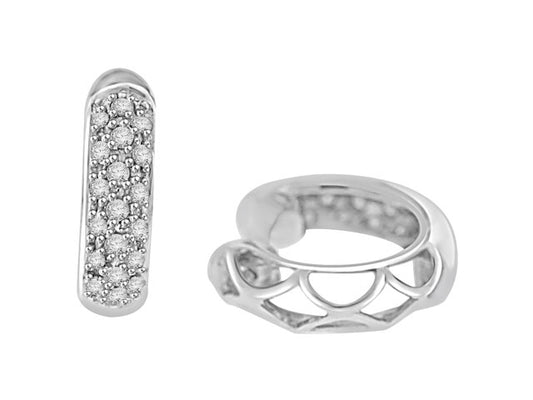 .25 Carat 14k White Gold Diamond Hoops - E1075