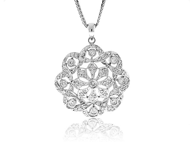 1.0 Carat 14K White Gold Diamond Pendant - PEN01075