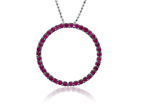 1.40 Carat 14k White Gold Ruby Pendant - PEN01194