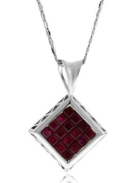 2.50 Carat 14k White Gold Ruby Pendant - PEN01226