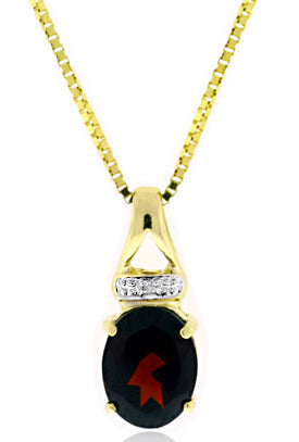 3.14 Carat 14k Yellow Gold Garnet And Diamond Pendant - PEN01231