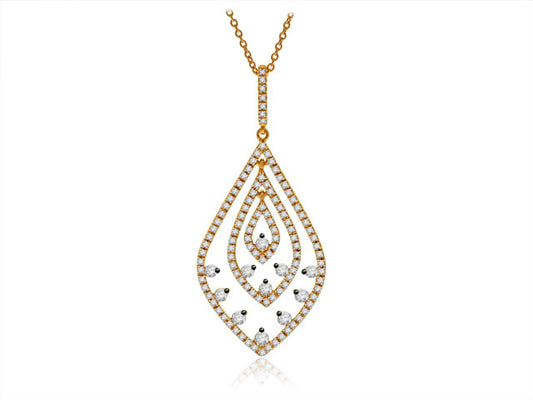 .80 Carat 14k Rose Gold Champagne Diamond Pendant - PEN122