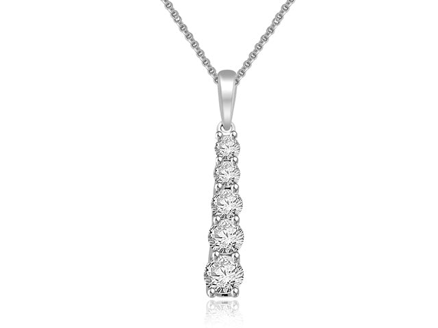 .50 Carat 14k White Gold Diamond Journey Pendant - PEN136