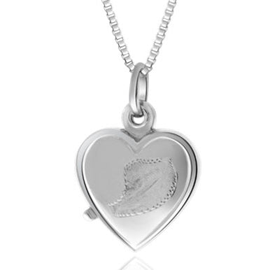14k White Gold Heart Locket - PEN1465