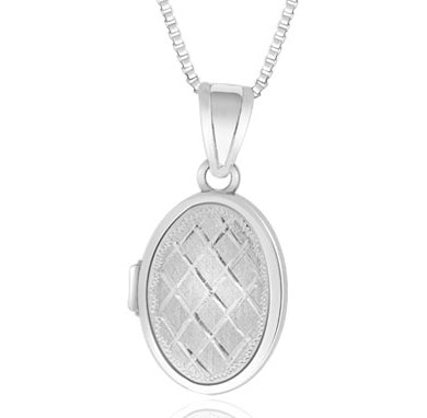 14k White Gold Heart Locket - PEN1466