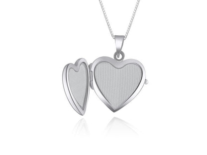 14k White Gold Heart Locket - PEN1475