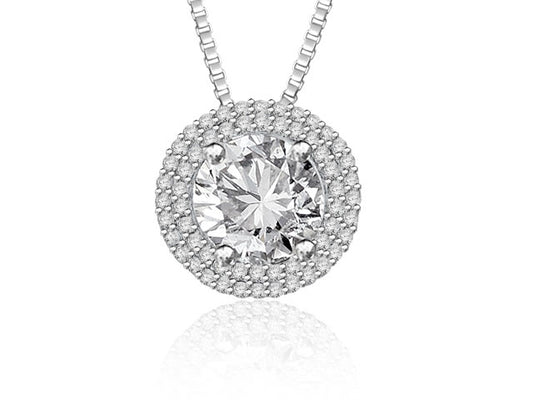1.06 Carat 14k White Gold Diamond Pendant - PEN1495