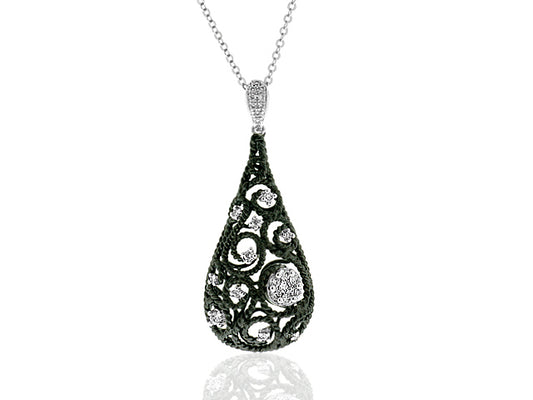 .35 Carat 14k White Gold With Black Rhodium Diamond Pendant - PEN1548