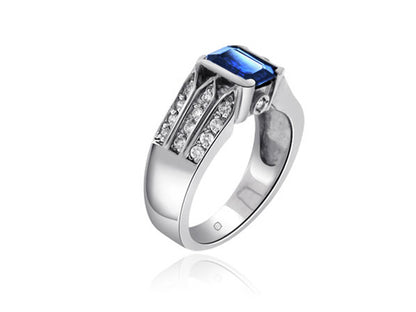 2.0 Carat 14k White Gold Sapphire And Diamond Ring - R01041
