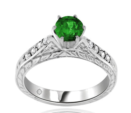 1.07 Carat 14k White Gold Tourmaline And Diamond Ring - R01097