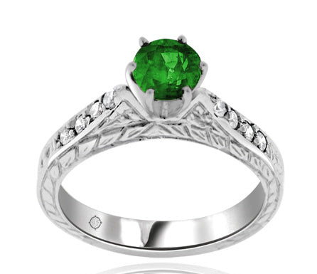 1.07 Carat 14k White Gold Tourmaline And Diamond Ring - R01097