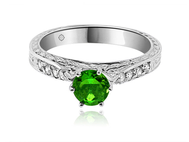 1.07 Carat 14k White Gold Tourmaline And Diamond Ring - R01097