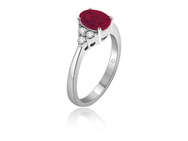 .79 Carat 14k White Gold Ruby And Diamond Ring - R01309