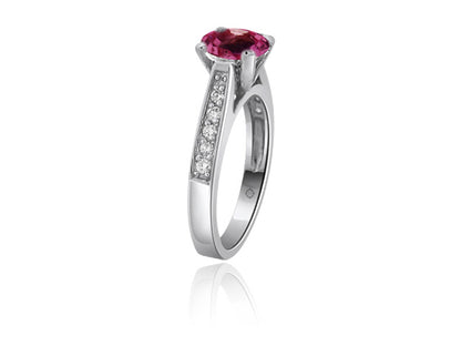 1.72 Carat 14k White Gold Pink Sapphire And Diamond Ring - R01430
