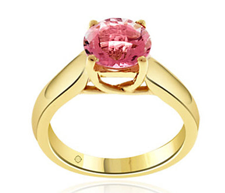 2.75 Carat 14k Yellow Gold Pink Topaz Ring - R01442