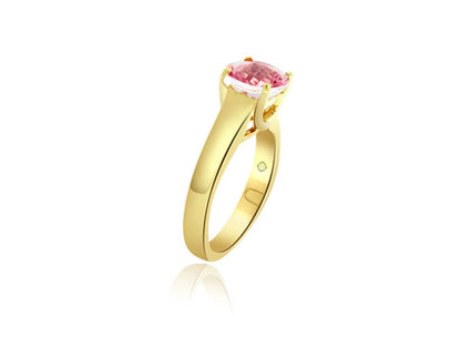 2.75 Carat 14k Yellow Gold Pink Topaz Ring - R01442