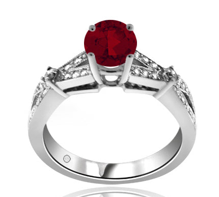 1.40 Carat 14k White Gold Ruby And Diamond Ring - R01627