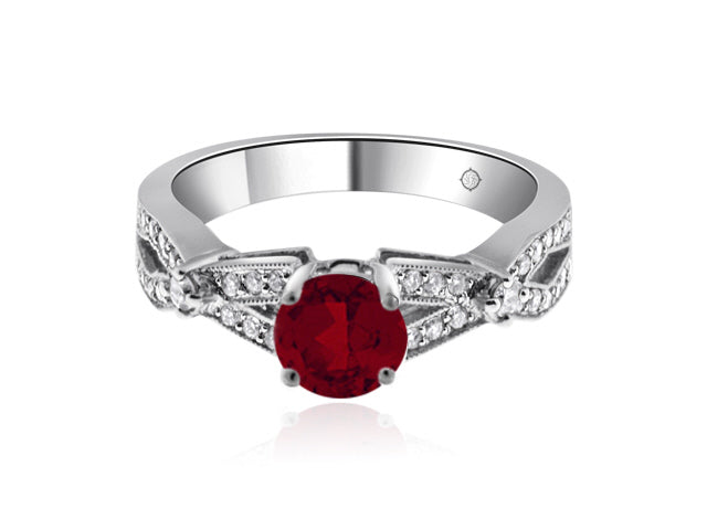 1.40 Carat 14k White Gold Ruby And Diamond Ring - R01627