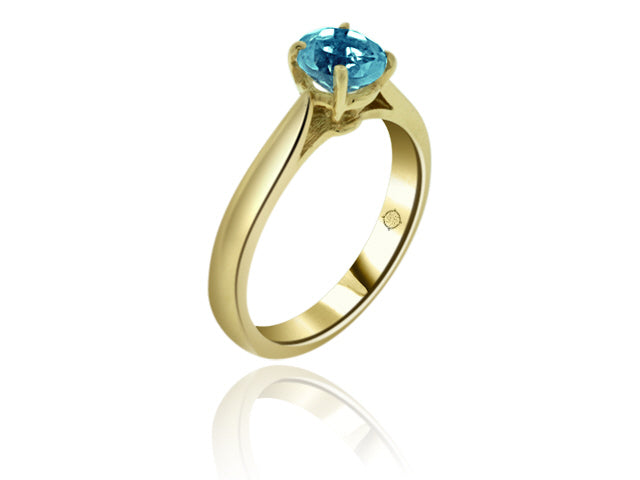 1.25 Carat 14k Yellow Gold Aquamarine Ring - R01648