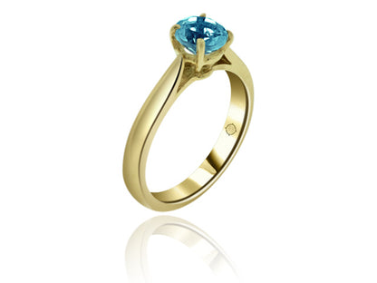 1.25 Carat 14k Yellow Gold Aquamarine Ring - R01648