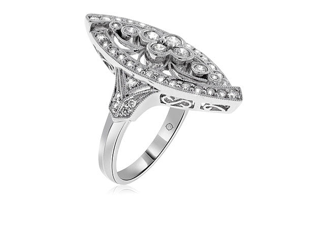 .90 Carat 14k White Gold Diamond Cocktail Ring - R07622