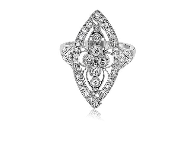 .90 Carat 14k White Gold Diamond Cocktail Ring - R07622