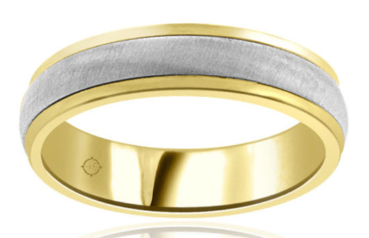 2-Tone 14k Gold Wedding Band - R07645