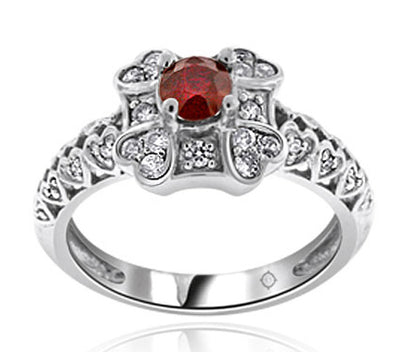 1.05 Carat 14k White Gold Ruby And Diamond Ring - R10002