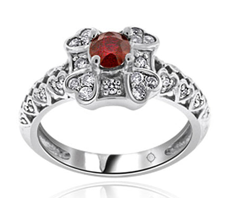 1.05 Carat 14k White Gold Ruby And Diamond Ring - R10002