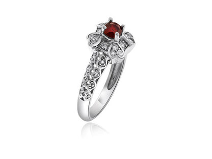 1.05 Carat 14k White Gold Ruby And Diamond Ring - R10002