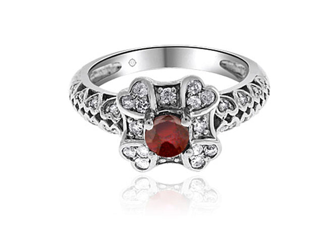 1.05 Carat 14k White Gold Ruby And Diamond Ring - R10002