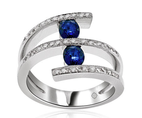 1.17 Carat 14k White Gold Sapphire And Diamond Ring - R10014