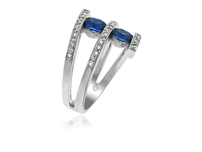1.17 Carat 14k White Gold Sapphire And Diamond Ring - R10014