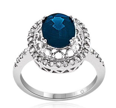 2.98 Carat 14k White Gold Sapphire And Diamond Ring - R10017