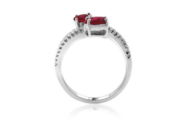 3.55 Carat 14k White Gold Ruby And Diamond Ring - R10197