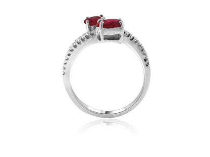 3.55 Carat 14k White Gold Ruby And Diamond Ring - R10197