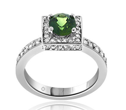 2.0 Carat 14k White Gold Emerald And Diamond Ring - R10257